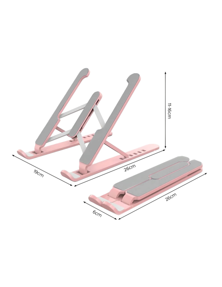Support d'ordinateur portable pliable antidérapant inclinable à 6 niveaux