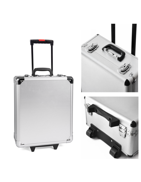 Boîte outils roulettes 849pz valise professionnelle bricolage accessoires mixtes