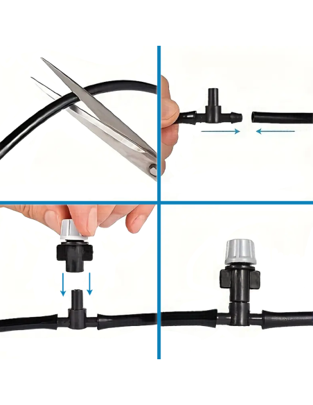 2 PZ Kit système d'arrosage automatique nébuliseur pour extérieur, câble de 10 m