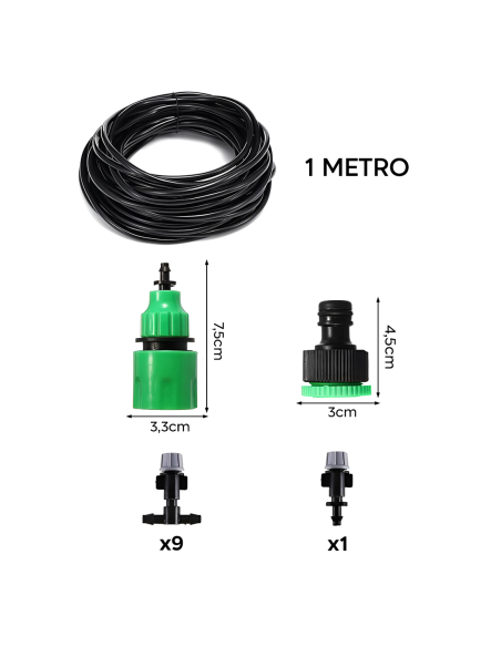 Kit de Système d'Irrigation Automatique Nébuliseur d'Eau Extérieur Câble de 10m
