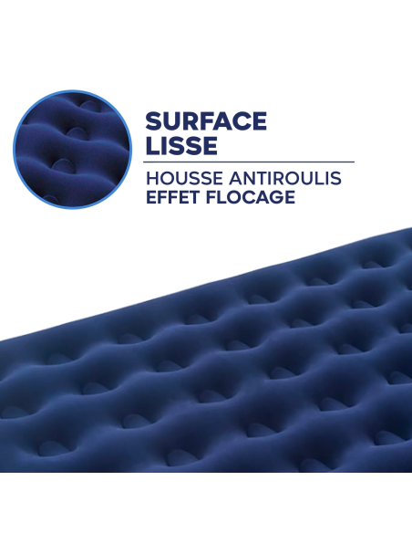 Matelas gonflable double pour le camping et maison avec effet floqué 191x137cm