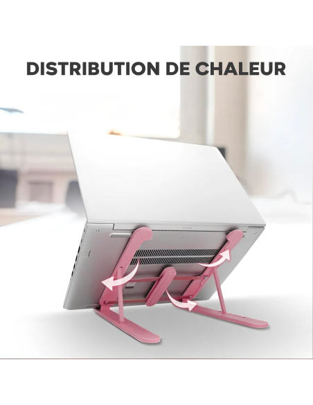 Support d'ordinateur portable pliable antidérapant inclinable à 6 niveaux