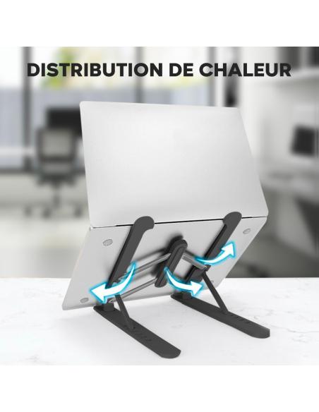 Support d'ordinateur portable pliable antidérapant inclinable à 6 niveaux