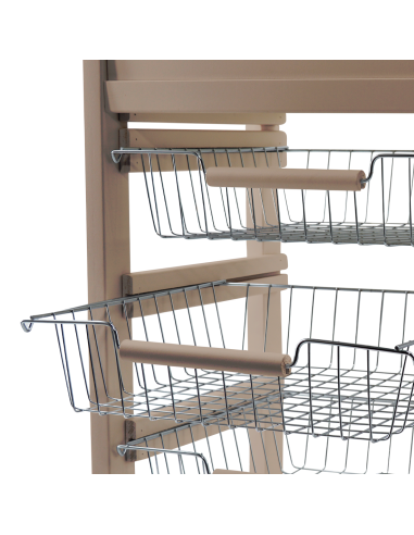 Chariot à Pain 3 Tiroirs Porte-Bouteilles avec...