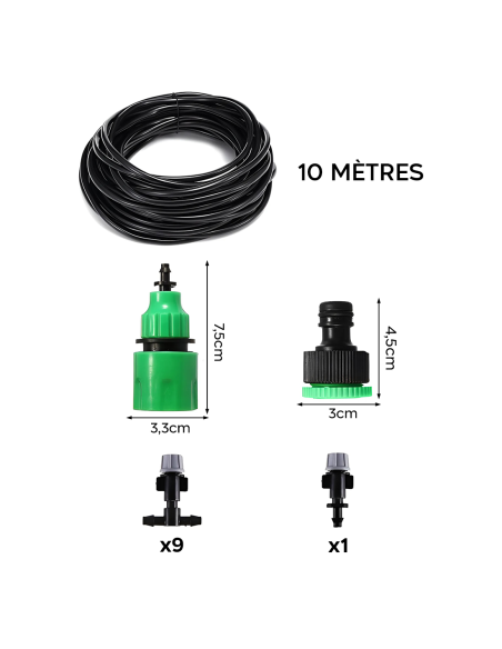 Kit de Système d'Irrigation Automatique Nébuliseur d'Eau Extérieur Câble de 10m