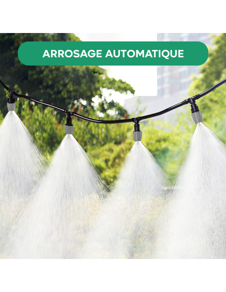 Kit de Système d'Irrigation Automatique Nébuliseur d'Eau Extérieur Câble de 10m