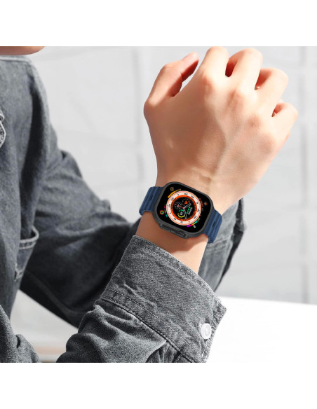 Smartwatch Ultra 49mm 4 Bracelets d'appels et d'applications iOS et Android 4en1