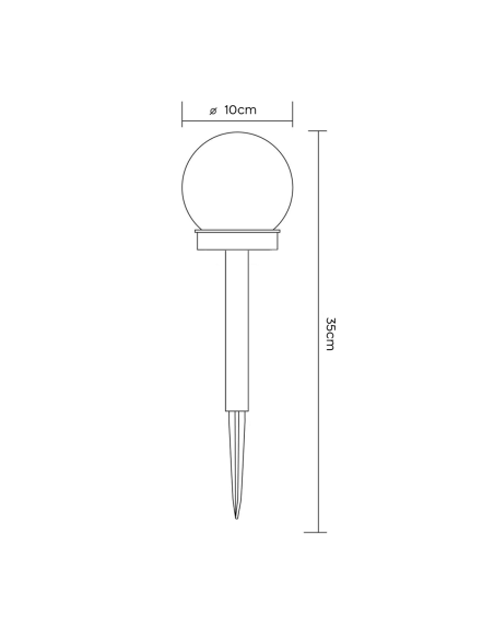 2pz Lampe Sphère Recharge Solaire 10cm pour Extérieur Piquet Plantable Jardin