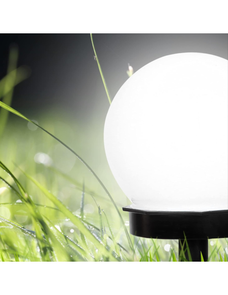 2pz Lampe Sphère Recharge Solaire 10cm pour Extérieur Piquet Plantable Jardin