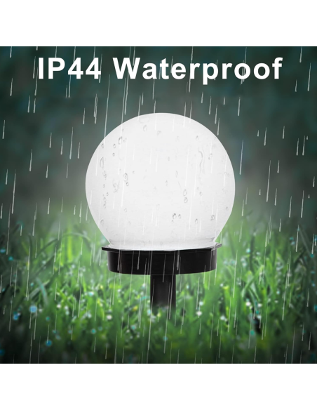 2pz Lampe Sphère Recharge Solaire 10cm pour Extérieur Piquet Plantable Jardin
