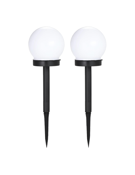 2pz Lampe Sphère Recharge Solaire 10cm pour Extérieur Piquet Plantable Jardin