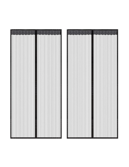 2 Moustiquaire Magnétique Portes Fermeture Aimant 100x210cm Anti-Moustiques