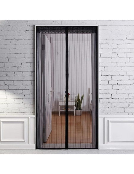 2 Moustiquaire Magnétique Portes Fermeture Aimant 100x210cm Anti-Moustiques