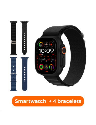 Smartwatch Ultra 49mm 4 Bracelets d'appels et...