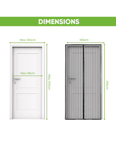 Moustiquaire Magnétique Portes Fermeture Aimant...