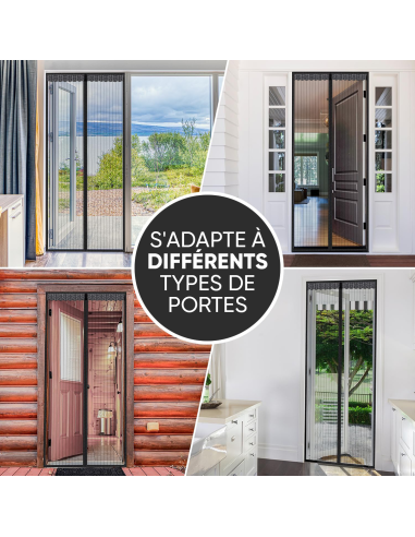 2 Moustiquaire Magnétique Portes Fermeture...