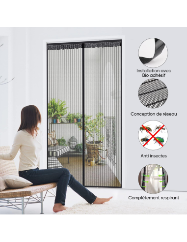 2 Moustiquaire Magnétique Portes Fermeture...