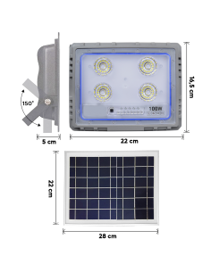 Projecteur Solaire LED 100W Panneau Solaire Crépusculaire... 2