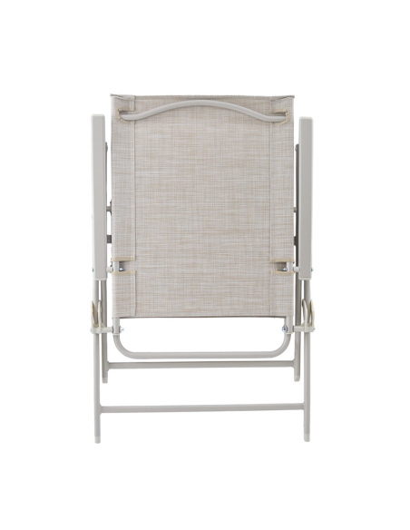 Ensemble Jardin Aluminium Table 4 Chaises en Textilène Pliantes pour Extérieur