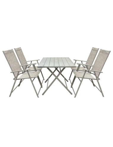 Ensemble Jardin Aluminium Table 4 Chaises en...