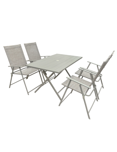 Ensemble Jardin Aluminium Table 4 Chaises en...