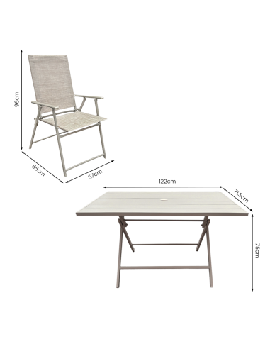 Ensemble Jardin Aluminium Table 4 Chaises en...