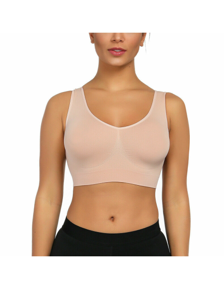 Pack 3 Brassières De Sport Sans Armatures Épaules Larges Respirant Élastique