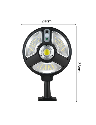 Lampe Solaire Lampadaire de Rue 220 LED Panneau...