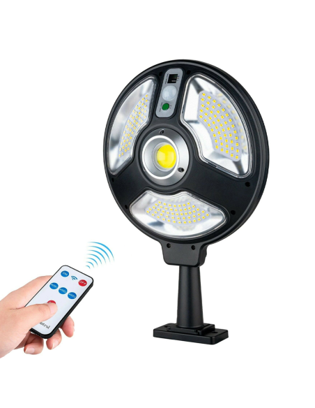 Lampe Solaire Lampadaire de Rue 220 LED Panneau Solaire Télécommande IP66