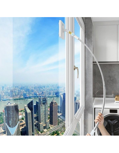 Nettoyeur vitres télescopique brosse chiffon...