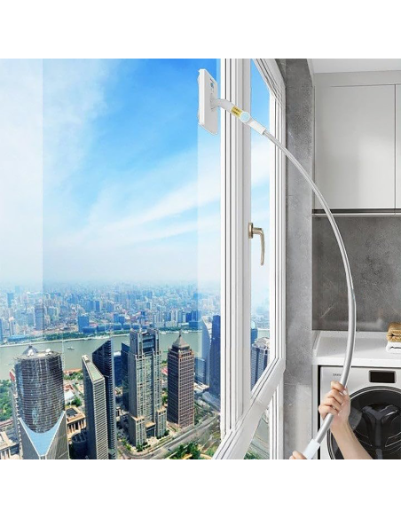 Nettoyeur vitres télescopique brosse chiffon microfibre l'intérieur l'extérieur