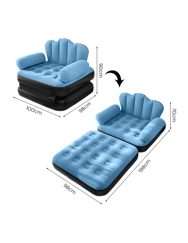 Fauteuil Gonflable avec Repose-pieds et Dossier...