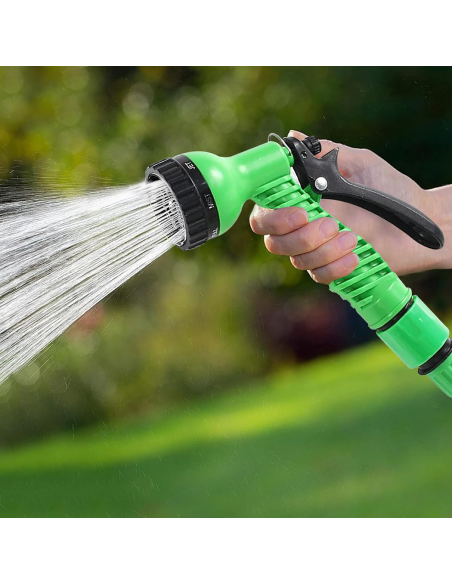 Tuyau Jardin Extensible 45m pour l'Irrigation Nettoyage avec Pistolet à 7 Jets