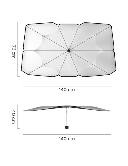 2 PZ Pare-soleil pliable voiture couverture de pare-brise universelle, 140x76cm