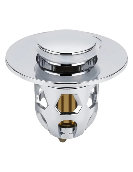 Set 2 Bouchons lavabo universel système pop-up, anti-blocage ABS 34-40 mm.