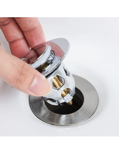 Set 2 Bouchons lavabo universel système pop-up,...