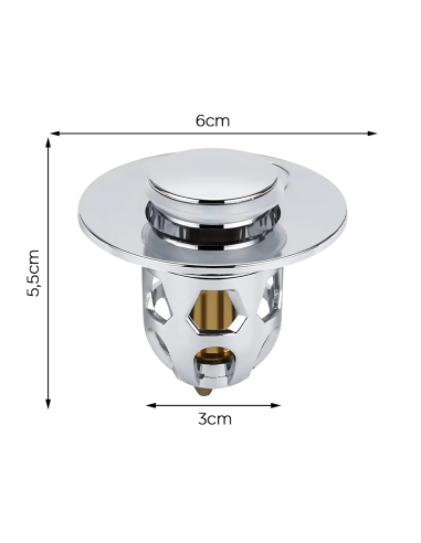 Set 2 Bouchons lavabo universel système pop-up,...