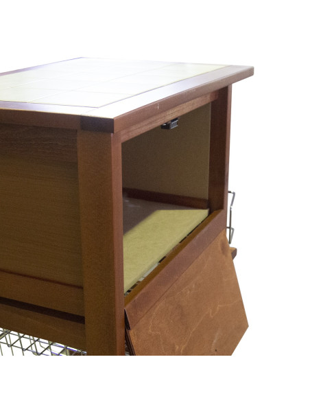 MAS017 Vesuvio Noyer Chariot 57x38x82h cm avec porte-bouteille et porte-pain