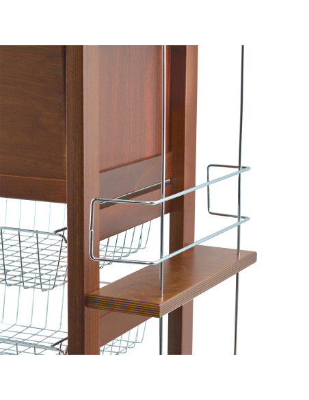 MAS017 Vesuvio Noyer Chariot 57x38x82h cm avec porte-bouteille et porte-pain