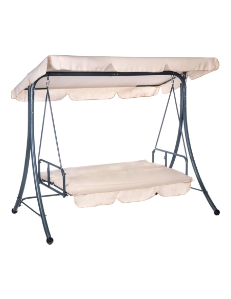 Balançoire-lit de jardin ARIZONA 3 places avec pare-soleil et structure en acier
