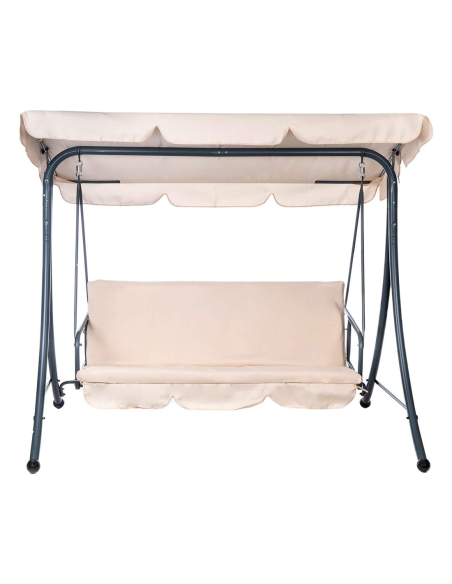 Balançoire-lit de jardin ARIZONA 3 places avec pare-soleil et structure en acier