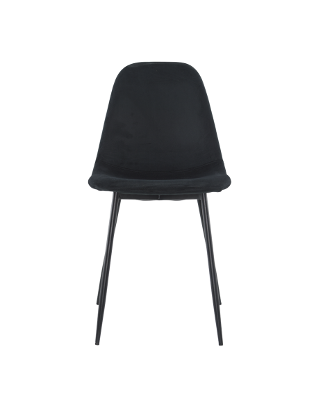 Lot de 4 chaises LOLA au design moderne en velours, structure en métal.