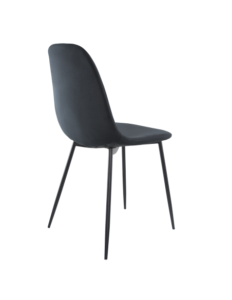 Lot de 4 chaises LOLA au design moderne en velours, structure en métal.