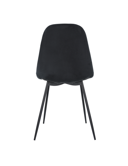 Lot de 4 chaises LOLA au design moderne en velours, structure en métal.