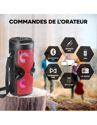 Haut-parleur Bluetooth avec microphone karaoké...