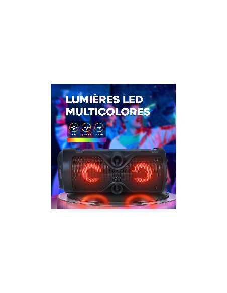 Haut-parleur Bluetooth avec microphone karaoké et lumière LED, portable