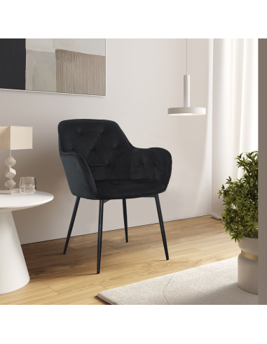 Ensemble de 2 fauteuils en velours QUEEN rétro,...