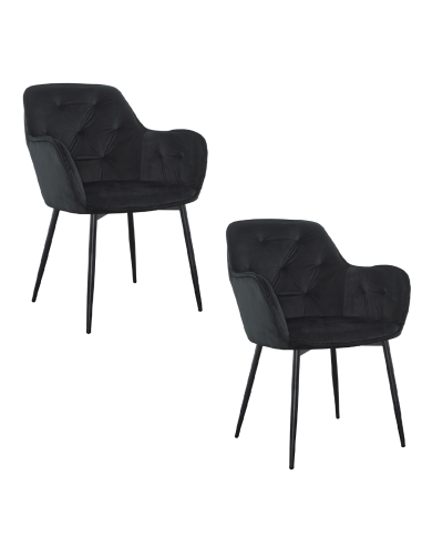 Ensemble de 2 fauteuils en velours QUEEN rétro,...