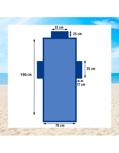 Serviette de Plage avec Poches et Coussin...