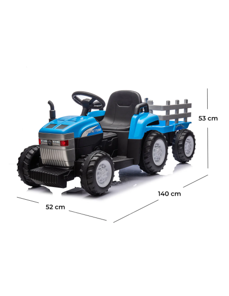 Tracteur Électrique pour Enfants Lamas LT984 avec Remorque Amovible 12V